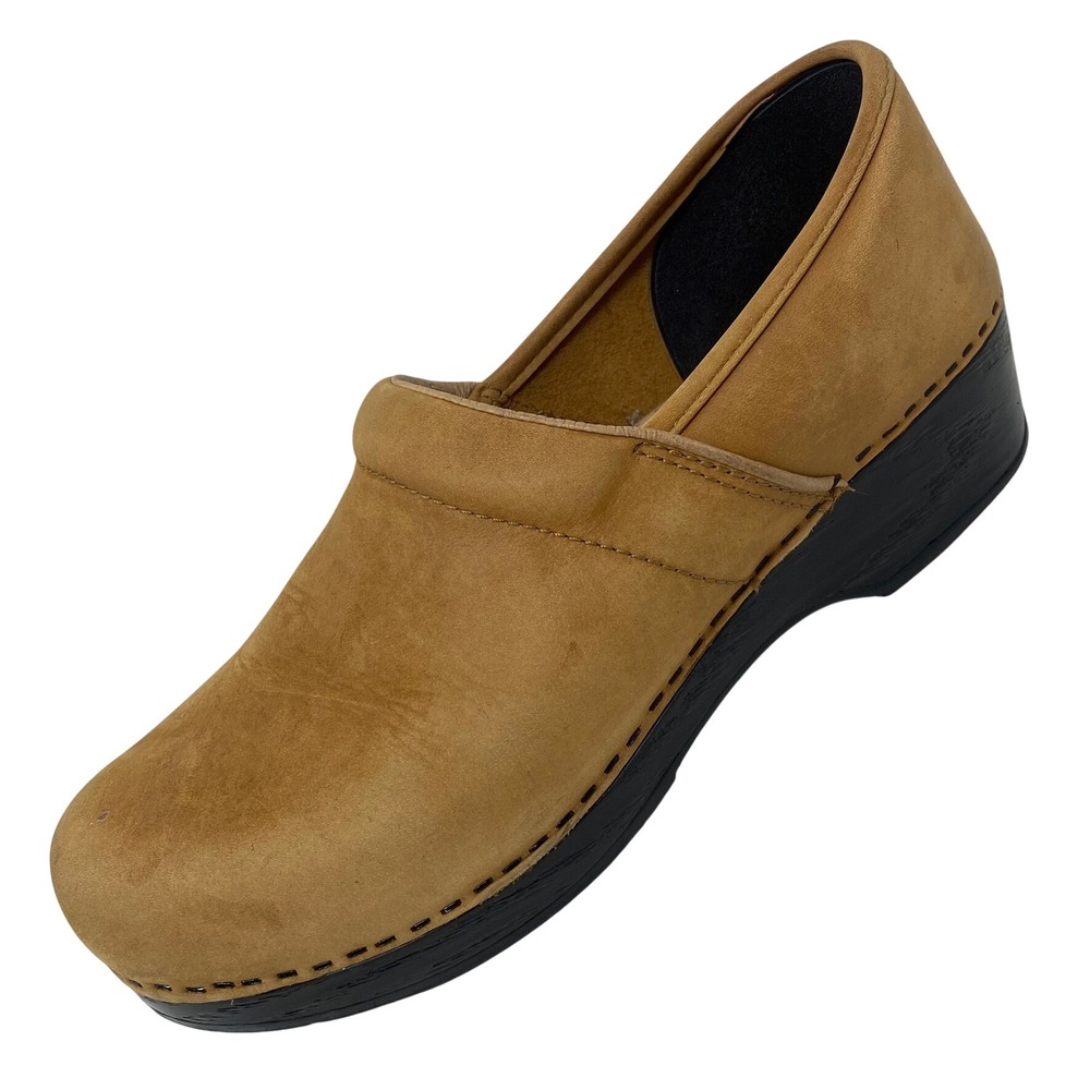 LL Bean Professional Clogs 43, US 10M 11W Tan Leather Stapled Comfort Shoes